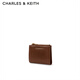 Charles/Keith Textur Solid Color Bag Damenbeutel Multi-Card Short Wallet Damen Geburtstagsgeschenke CK6-10680907 Schokoladenschokolade xxs xxs