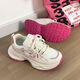 Huili women's shoes thick-soled dad shoes women's breathable versatile trendy shoes retro casual shoes J841Z rice/pink 38