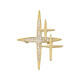 QUAMER flash diamond cross star brooch design niche suit windbreaker corsage coat pin star diamond gold