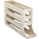 Rice egg box slide type egg maker refrigerator side door storage box rolling egg food grade rack holder automatic rolling egg storage box cream white 1 pack automatic rolling down / can hold 30