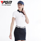 PGM高尔夫服装女装夏季短袖上衣透气显瘦T恤POLO衫 吸湿 透气 YF674-白色【上衣/3A级抑菌】 L