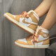 
Nike aj men's shoes and women's shoes Air Jordan 1 High OG high top aj1 retro trendy casual basketball shoes FN6622-201/brown 35.5