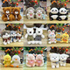 Hanoufei Teddy Bear Doll Little Bear Doll Hug Bear Plush Toy Street Stall Flower Shop Cloth Doll Wholesale Girl Birthday Gift Dole Bear Overalls-SpongeBob SquarePants 22-25cm High Quality Doll