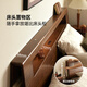 
Original solid wood bed Modern simple double bed 1.8 meters Nordic master bedroom large bed Oak solid wood bed L701V [high body black walnut color] 1.5*2.0 meters - single bed luminous bed
