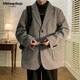 MMOPTOP short suit loose woolen coat men's winter coat Korean style loose thickened MDY01 gray XL