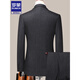 ROMON Striped Suit Men's Suit Formal Professional Wedding Groom's Dress Slim Business Casual Groomsmen's Suit Men's Dark Blue 8985 Suit Top + Pants 175/L Recommended 116-130 Jin Jin equals 0.5 kg