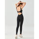 Aerial Yoga Wear All-in-One Pilates Training Wear One-piece Fitness Wear Jumpsuit Sportswear with Padded Backless Women Wild Berry Color XL 170XL
