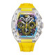 
BONEST GATTI German men's hollow fully automatic mechanical watch crystal shell luminous watch Valentine's Day birthday gift for boyfriend BG9920-A3 transparent shell yellow face yellow tape