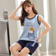 Liushan Summer Damen Pyjamas Anzug ärmellose Shorts plus Fett 200 Jin [Jin entspricht 0,5 kg] große Größe reiner Baumwollhülle Sommer-Weste Home Kleidung Grau Weste Q1349 Schwamm M Standard [80-95 Jin [Jin gleich 0,5 kg]]