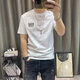 玖臧2025新款短袖t恤男休闲运动大码男装夏季圆领半袖薄款打底上衣服 829黑色 3XL