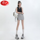 Langsha sports shorts for women in summer new style, small high waist, slim American hot girl yoga slit hip skirt pants thin gray M suggests 96-105Jin [Jin equals 0.5 kg]