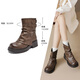 Botas Guiqi Meilard Martin para mujeres Botas de estilo británico Botas cortas Otoño e Invierno Martin Martin Boots Pantalones Midube Boots Short Brown Estilo actualizado-36 36