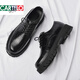 Cartelo Lederschuhe Herrenleder Big Head Derby Herrengeschäftsforum All-Match Brock Dicke Sohle Low-Top Martin Boots Black 6623 Vier Seasons Modell 38 Standard Lederschuhgröße