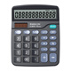Calculatrice Qixin 837 pour la comptabilité de bureau Énergie solaire pour les étudiants pour la finance de l'université Small Portable Power Commercial Computer Equipment Stationnery Office Supplies Office de grande taille [Black] Batterie à double puissance C-837C