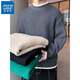 Jeanswest wave pattern sweater men's autumn and winter trendy brand sweater clothes fake two-piece sweater plus velvet thickened half turtleneck sweater 10230/8129 Khaki plus velvet 2XL (about 145~160Jin Jin is equal to 0.5 kg can be worn)