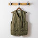 [High-end outdoor] Middle-aged and elderly men wearing thin multi-pocket vests on both sides of fishing vests on spring and autumn photography Green 2XL