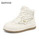 Daphne (DAPHNE) snow boots for women thick sole short tube winter new Northeast cold resistance 2023 new thickened comfortable and warm cotton boots silver plush 37 (235mm)