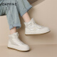 Daphne (DAPHNE) snow boots for women thick sole short tube winter new Northeast cold resistance 2023 new thickened comfortable and warm cotton boots silver plush 37 (235mm)