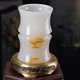 Qintinglanjing Natural Jade Largegröße Pinselhalter Ornament Study Office Dekoration Geschenk Chinesischer Stil Herren-Promotion Geschenk Bambus Flasche Stifthalter mit Messingbasis-B12802