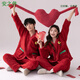 Anzhiban couple pajamas autumn and winter women's coral velvet red wedding newlywed animal year suit men's winter plus velvet S7910 female M