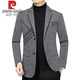 Pierre Cardin 2025 Autumn and Winter High-end Woolen Suit Men's Jacket New Young and Middle-aged Business Casual Slim Suit Brown XL 180