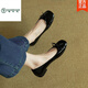 Holzspecker Single-Schuhe für Frauen 2025 Sommer Neue Flat-Soled Mary Jane Schuhe kleine Lederschuhe ein Fuß Bohnen Schwangere Frauen Feenschuhe sanfte Wein rot 37