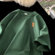 500g heavy 200 T-shirts for men in summer European and American fashion brand small neckline pure cotton short-sleeved couple outfit American five-point sleeve Violent bear-white S 90-120Jin[Jin equals 0.5 kg]