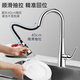 
OULIN Kitchen faucet induction faucet hot and cold rotary pull-pull type intelligent faucet wash basin faucet 9906 Non-induced crystal diamond silver pull-pull three-out faucet 9806