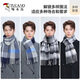 Woodpecker pure wool scarf men's autumn and winter classic plaid warm and cold-proof scarf birthday gift for boyfriend and husband