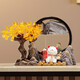 
Yunya’s everything is good for persimmon ornaments in living room wine cabinet quicksand painting high-end desktop ornaments moving gifts. The lucky cat and fortune tree quicksand painting-Cyan Jinshan
