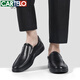 Zapatos de cuero de cartelo para hombres versátiles de cuero de una pie