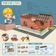 
Children's rabbit building house toy cement Mini little bricklayer children building house toy house building handmade model [439 pieces set]