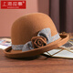 Shanghai Story Women's 100% Wool Felt Hat Autumn and Winter Bowler Hat Warmth as a Birthday Gift for Mom Caramel