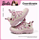 Barbie Kinderschuhe im Frühling und Herbst Single Children's Sneakers Mädchen Knopfknopf Wanderschuhe DA6227 Beige/Pulver Größe 33
