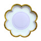 Haofanjie disposable color paper dinner plate food grade birthday tableware dessert snack plate bone plate large plate 7 inch purple petal paper plate 10 pieces
