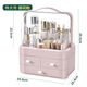 Cosmetics storage box dormitory desktop dust-proof storage box dressing table skin care product storage rack with lid cosmetic box cherry blossom pink extra large