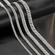 Feishengji Fat Donglai same style pt950 platinum Cuban necklace 999 necklace men's silver Cuban horsewhip chain solid simple chain horsewhip chain 20g thick 5mm long 50cm