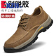 EXZH brand genuine leather outdoor sports hiking shoes men's casual leather shoes daddy's anti-slip cowhide thick sole waterproof tooling wide version 9715 black 39