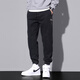 Specht Casual Hosen Männer Lose Krawatten Herbst Neue Harun Trendy Workwear Vielseitige Sporthosen Männer 9859 Black plus Fleece M