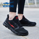
Hongxing Erke 2025 summer New Year sports shoes men running shoes leather waterproof casual shoes non-slip light mesh shoes men black/big red 3291 [leather mesh] 41