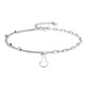 Jin Zhifu Hollow Gourd Platinum Bracelet Women's Fashion Double-layer Platinum Women's Chain O-shaped Chain for Wife and Girlfriend as a Birthday Gift, About 3.5 Grams (More Refund, Less Replenishment)