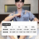 Langsha Pajamas Men's Summer Ice Silk Short Sleeve Shorts Thin Men's Simulated Silk Home Clothes Set