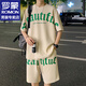 
ROMON ice silk short-sleeved T-shirt men's suit 2024 summer short-sleeved men's half-sleeved casual base shirt summer shorts men's suit FKS653 white suit XL about 130-150Jin [Jin equals 0.5 kg]