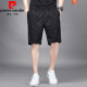 皮尔卡丹（pierre cardin）五分裤男士夏季冰丝薄款速干透气休闲宽松加大码运动短裤沙滩裤子 7029黑色 L 100-120斤