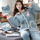 Katzenmann klemmte Baumwoll-Schwangere Frauen Pyjamas für Frauen im Herbst- und Winterstillungskleidungskleidung und Velvet für postpartale Frauen-Kleider 9905 m (80-100 Jin [Jin entspricht 0,5 kg]))