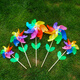 Onevan Windmühle Bunte Outdoor -Dekoration Plastik Big Windmühle Spielzeug handgefertigtes Farbfarbs rotierende Requisiten Kinder Handheld Kleine Windmühle verdickte 10 Packungen (7 42 cm mit 60 cm gelber Glas