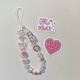 Paiqin ist geeignet für die Liebe CCD -Kamera Armband DIY Perlen Mobiltelefonkette Lanyard Mobiltelefon Hülle Anhänger sanfte Kirschblüte Pink Love Hanger Kette