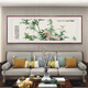 Good wood bamboo safety hanging painting hand-painted new Chinese style living room sofa background wall decoration painting Chinese painting ink Chinese style bamboo painting C1-Lush 120*40cm suitable for about 1.5 meters waterproof canvas + elegant mahogany color right-angle solid wood frame
