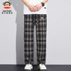 Big mouth monkey (paul frank) plaid casual pants for men in autumn and winter new style loose plus velvet thickened straight versatile sports fashion brand high street pants black 6632H official genuine XL recommended 125-140Jin Jin equals 0.5 kg