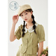 Zihan (ZIHAN) Zihan Forest Suit Women's Summer Literary Style Lapel Short-Sleeved Top A-Line Skirt Two-piece Set Matcha Green XS